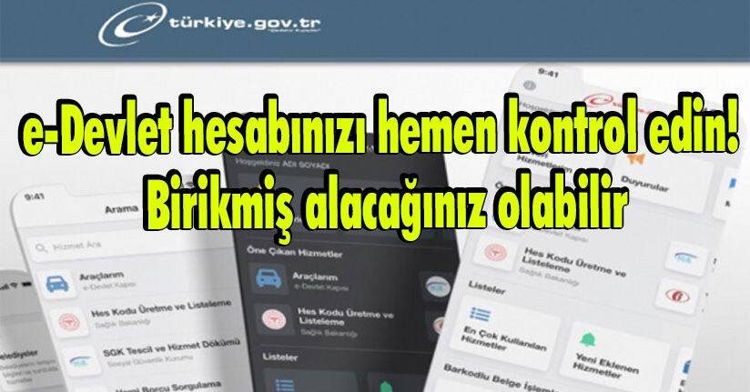e-Devlet hesabınızı hemen kontrol edin! Birikmiş alacağınız olabilir