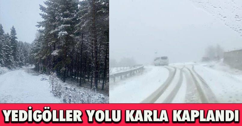 Yedigöller beyaz örtüyle kaplandı