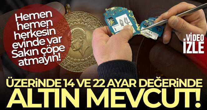 Üzerinde 14 ve 22 ayar değerinde altın mevcut
