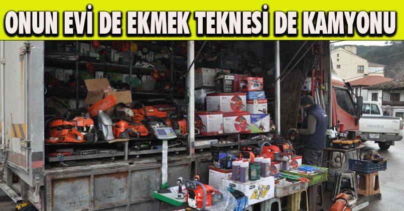 Onun evi de ekmek teknesi de kamyonu