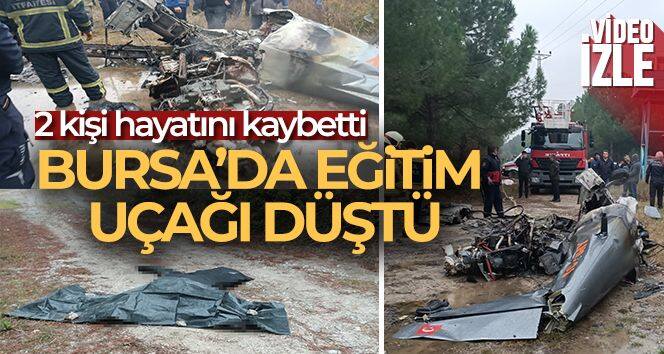 Bursa'da eğitim uçağı düştü: 2 ölü