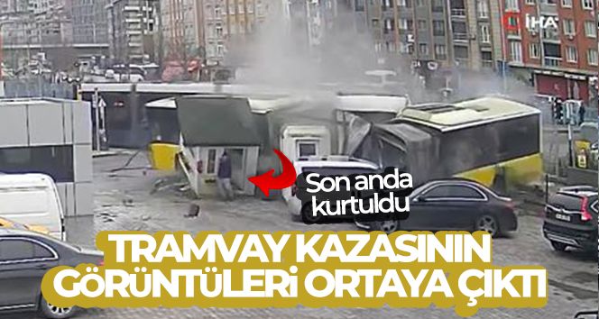 İstanbul'daki tramvay kazası güvenlik kamerasına yansıdı