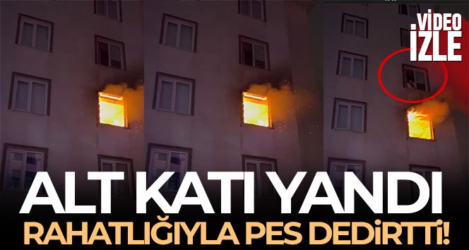 Bursa'da ev alev alev yandı..Komşusu film izler gibi izledi