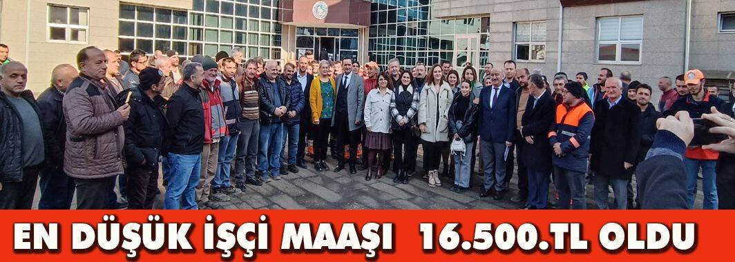 Belediye işçileri yüzde 101 ve 119’luk zammı davullu zurnalı kutladı