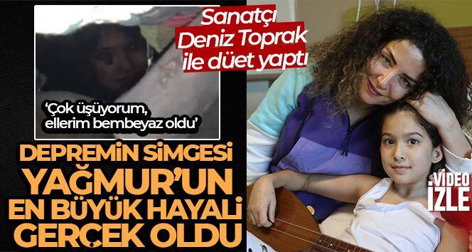 Depremin simgesi Yağmur'un en büyük hayali gerçekleşti, sanatçı Deniz Toprak ile düet yaptı