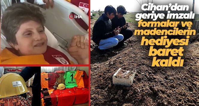 Cihan'dan geriye imzalı formalar ve madencilerin hediyesi baret kaldı