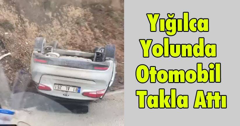 Yığılca Yolunda Otomobil Takla Attı