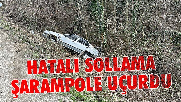 Otomobil şarampole uçtu: 1 yaralı  