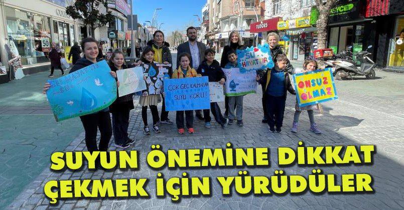 Miniklerden anlamlı farkındalık: Suyun önemine dikkat çekmek için yürüdüler
