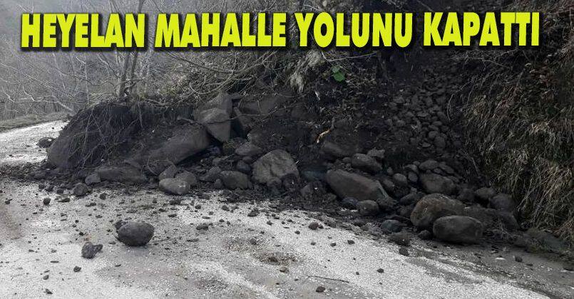 Heyelan mahalle yolunu kapattı