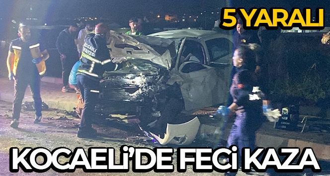 Kocaeli'de iki otomobil kafa kafaya çarpıştı: 5 yaralı