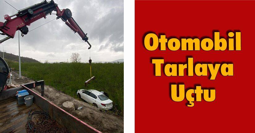 Otomobil Tarlaya Uçtu