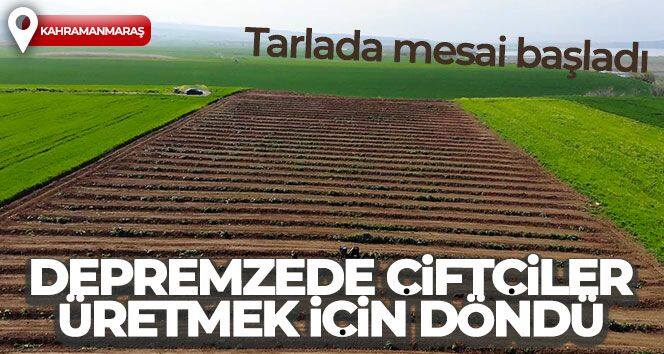 Depremzede çiftçiler üretmek için döndü, tarlalarında mesaiye başladı