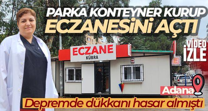 Parka konteyner kurup eczanesini açtı