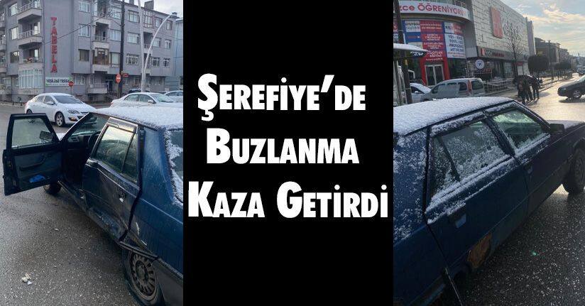 Şerefiye’de Buzlanma Kaza Getirdi