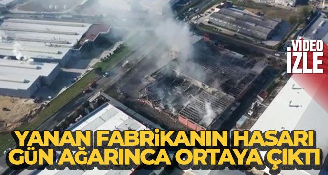 Tekirdağ'da yanan parfüm fabrikasındaki hasarın boyutu gün ağarınca ortaya çıktı