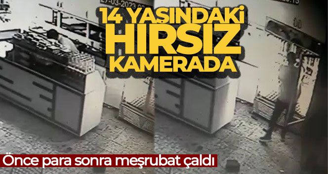 Bursa'da 14 yaşındaki hırsız kamerada: Önce para sonra meşrubat çaldı