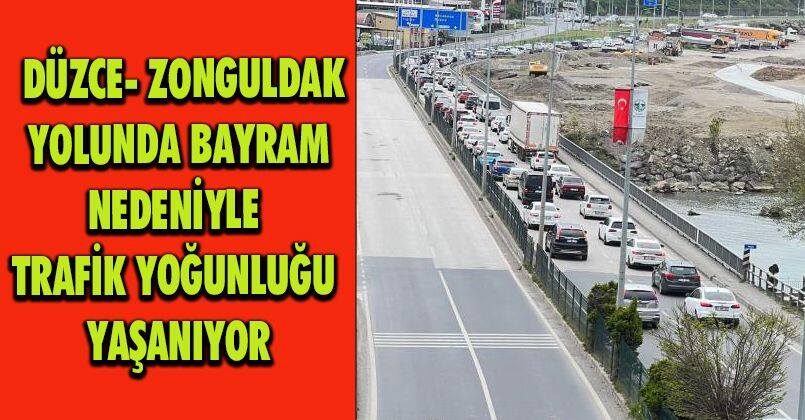 Düzce- Zonguldak yolunda trafik yoğunluğu