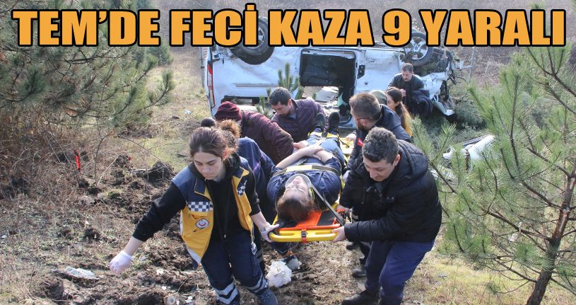 Yoldan Çıkan Minibüs Şarampole Yuvarlandı Taklalar Atarak Durdu
