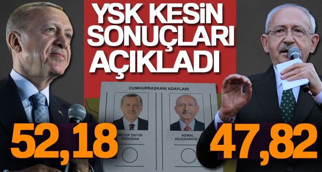Cumhurbaşkanlığı ikinci tur kesin seçim sonuçları Resmi Gazete'ye gönderildi
