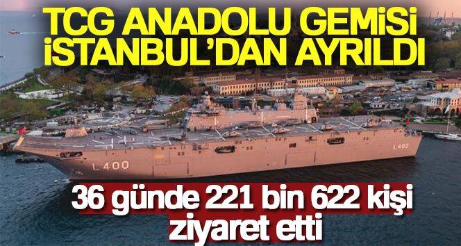 TCG Anadolu gemisini İstanbul'da 36 günde toplam 221 bin 622 kişi ziyaret etti