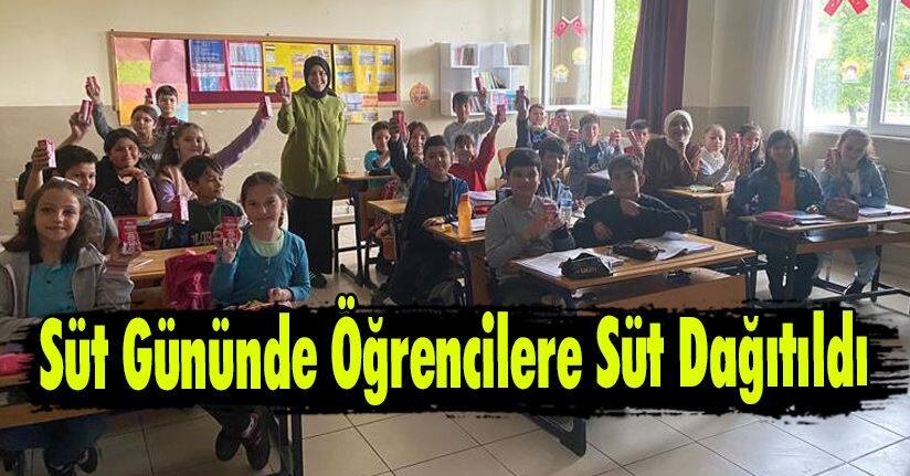 Süt Gününde Öğrencilere Süt Dağıtıldı