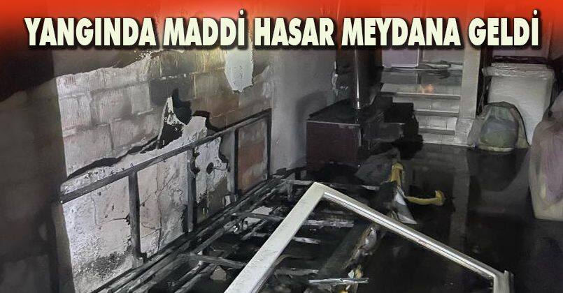 Evde çıkan yangında maddi hasar meydana geldi