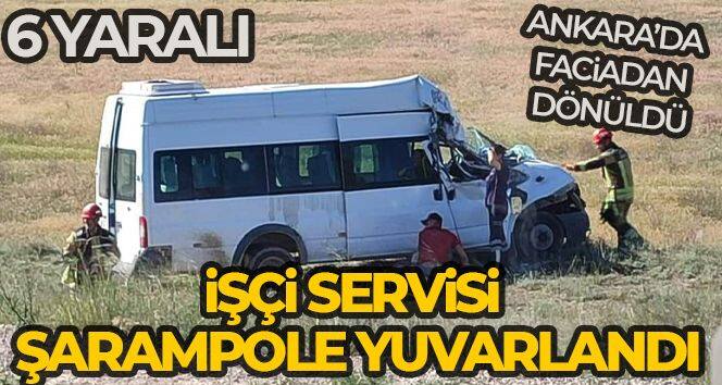 İşçi servisi şarampole yuvarlandı: 6 yaralı