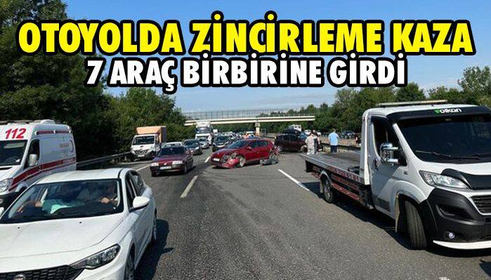 Zincirleme kazada 7 araç birbirine girdi