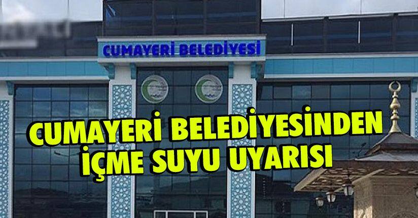 İçme suyunu kullanmayın