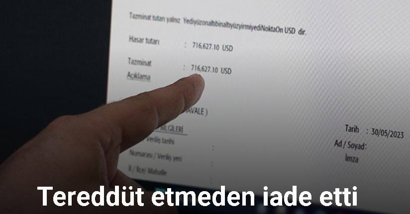 Deprem sigorta şirketinden 716 bin lira yerine 716 bin dolar yattı