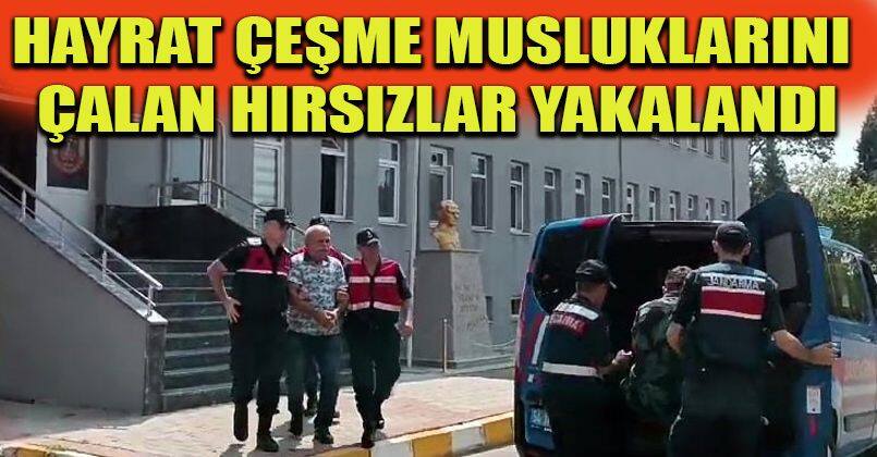 Hayrat çeşme musluklarını çalan hırsızlar yakalandı