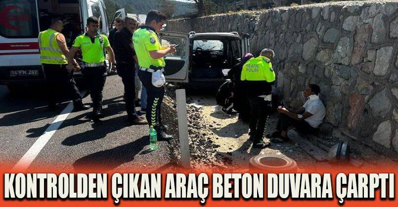 Kontrolden çıkan araç beton duvara çarptı: 1 yaralı