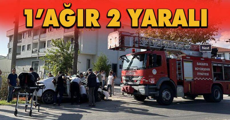 Kontrolden çıkan otomobil ağaca çarptı: 1’ağır 2 yaralı