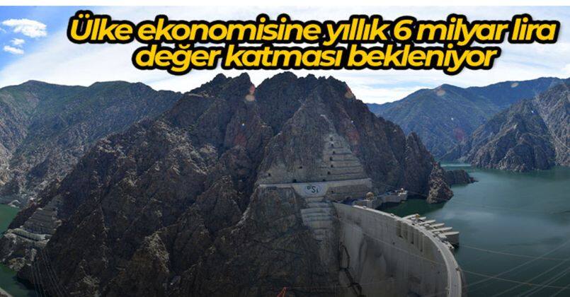 Yusufeli Barajı’nda türbinler elektrik test üretimi için dönmeye başladı