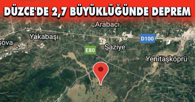 Düzce'de 2,7 Büyüklüğünde Deprem