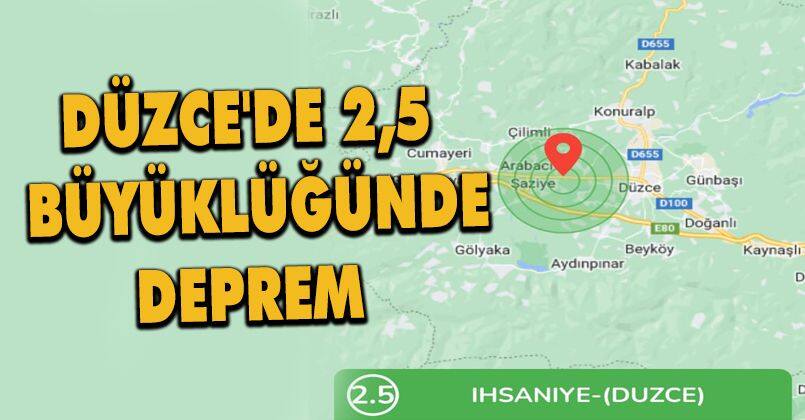 Düzce'de 2,5 Büyüklüğünde Deprem