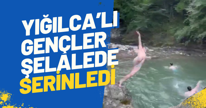 Yığılcalı Gençler Serinlemeyi Şelaleye Girerek Buldu