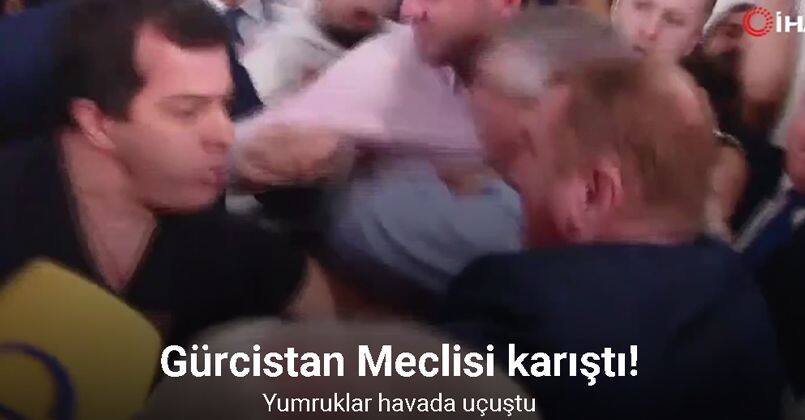 Gürcistan parlamentosunda milletvekilleri arasında kavga