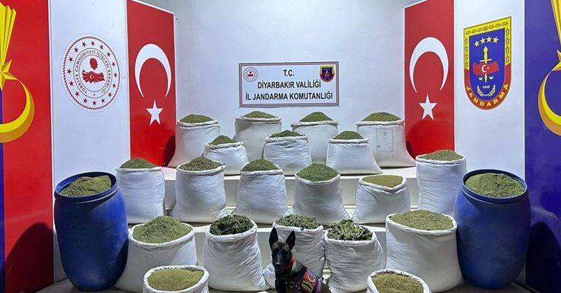 Diyarbakır’da 2 ton 120 kilogram esrar ile 13 milyon 514 bin 550 kök kenevir ele geçirildi