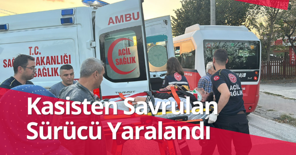 Kasisten Savrulan Sürücü Yaralandı
