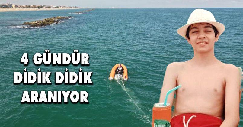 Denizde kaybolan 14 yaşındaki çocuk, 4 gündür didik didik aranıyor