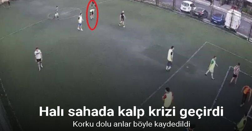 Halı sahada kalp krizi geçirdi...O anlar kamerada