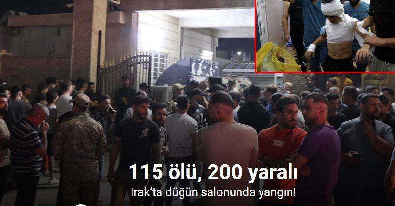Irak’ta düğün salonunda yangın: 115 ölü