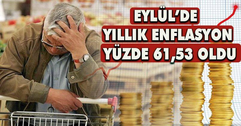 Eylül’de yıllık enflasyon yüzde 61,53 oldu