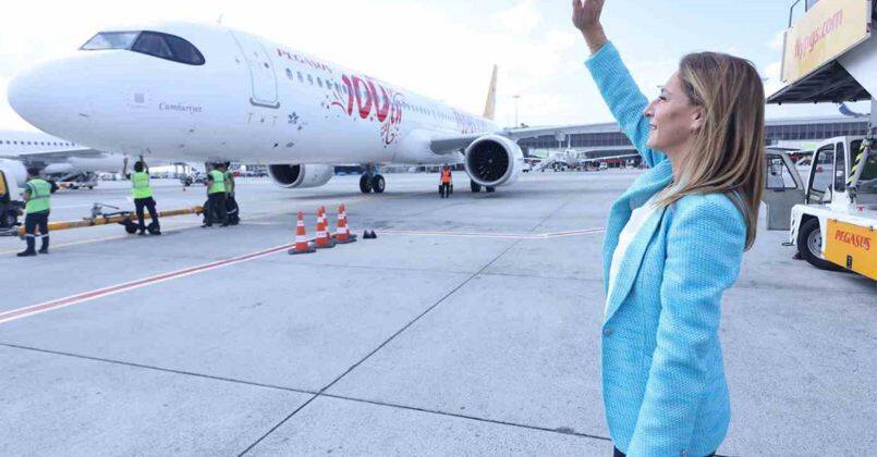 Pegasus’un 100. uçağı ‘Cumhuriyet’in ilk rotası Ankara oldu