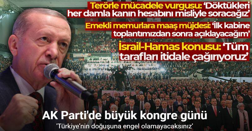 Cumhurbaşkanı Erdoğan AK Parti 4. Olağanüstü Büyük Kongresi'nde konuştu