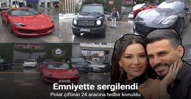 Dilan ve Engin Polat ailesine ait araçlar İstanbul İl Emniyet Müdürlüğünde sergilendi