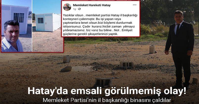 Memleket Partisi’nin il başkanlığı binasını çaldılar