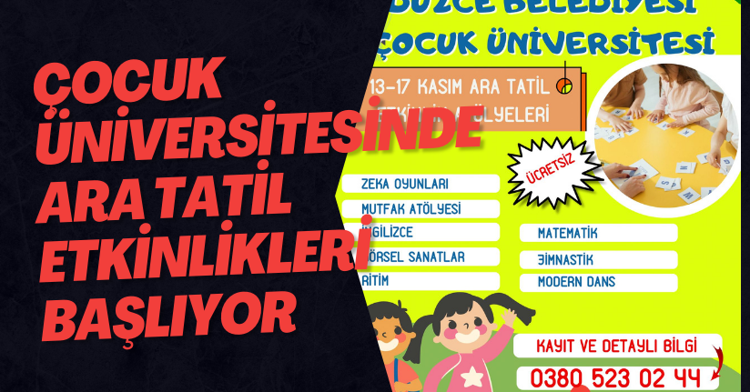 Çocuk Üniversitesinde Ara Tatil Etkinlikleri Başlıyor
